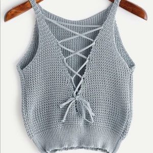 Lace up crochet top